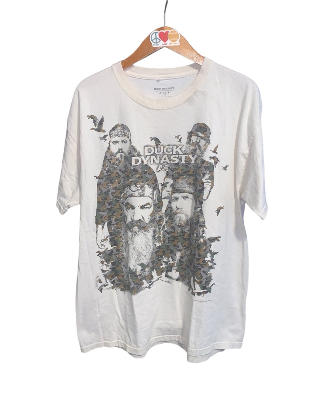 Duck Dynasty A&E Robertson T-shirt Beige Camouflage Camo Men’s Size XL